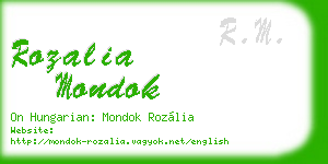 rozalia mondok business card