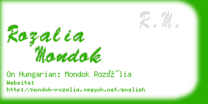 rozalia mondok business card